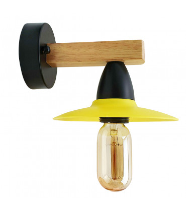 Wall light Yellow Metal LED Wall Mounting Fixture 15x15cm E27 Bulb