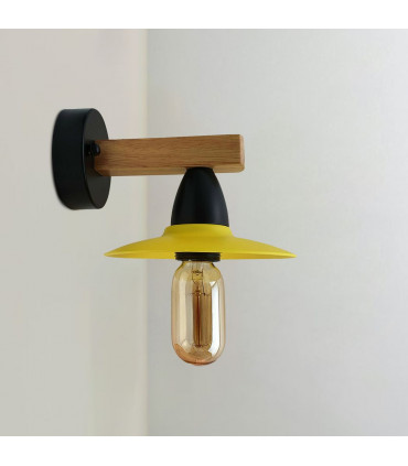 Wall light Yellow Metal LED Wall Mounting Fixture 15x15cm E27 Bulb