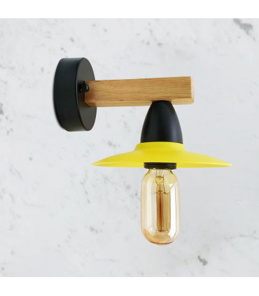 Wall light Yellow Metal LED Wall Mounting Fixture 15x15cm E27 Bulb