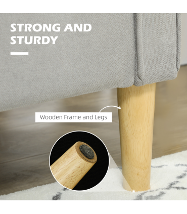 Modern 2 Seater Sofa with Storage Compact Loveseat Sofa for Living Room Grey