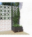 Garden Planter with Trellis Black 40x40x121.5 cm PP