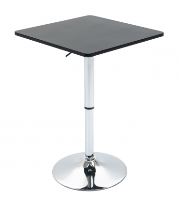 Modern Adjustable Counter Bar TableBlack and Silver Frame