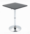 Modern Adjustable Counter Bar TableBlack and Silver Frame