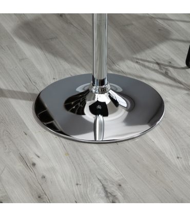 Modern Adjustable Counter Bar TableBlack and Silver Frame