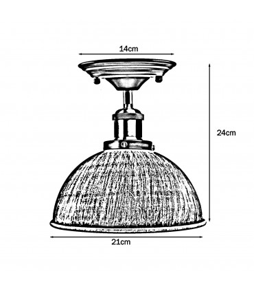 Ceiling Light Industrial Retro Light Shade Flush Mount Fitting Modern Brusher