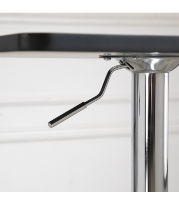 Modern Adjustable Counter Bar TableBlack and Silver Frame