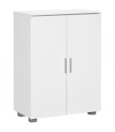 Modern Bathroom Floor Cabinet,  with 3 Tier Shelves, White