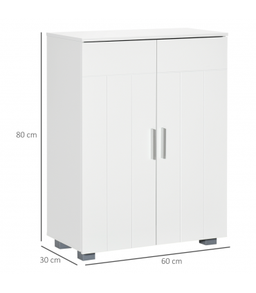 Modern Bathroom Floor Cabinet,  with 3 Tier Shelves, White
