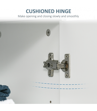 Modern Bathroom Floor Cabinet,  with 3 Tier Shelves, White