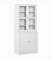 Modern Bookcase Display Storage Cabinet w/ Doors Adjustable Shelves
