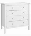 Modern Chest of Drawers, 5 Drawer Storage Cabinet White