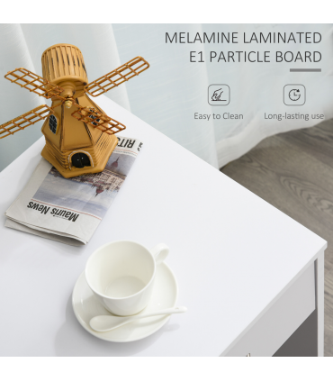 Modern Computer w/ Shelf Drawer Standing Writing Station White