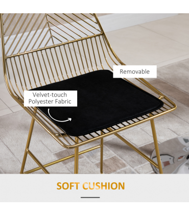 Modern Counter Height Bar Stools Set of 2 pcs Wire Metal Barstools for Kitchen