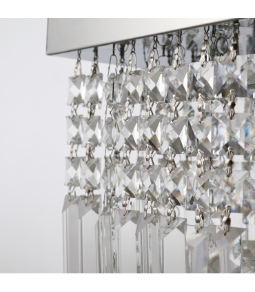 Modern Crystal Ceiling Light Square Crystal Chandelier E14 Base, Silver