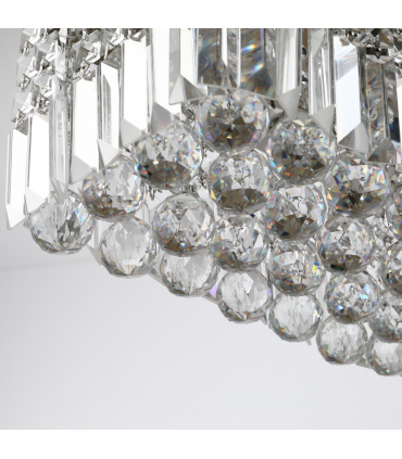 Modern Crystal Ceiling Light Square Crystal Chandelier E14 Base, Silver