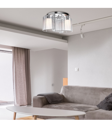 Modern Design Mini Style Flush Mount Ceiling Light with Flush Metal White