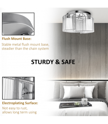 Modern Design Mini Style Flush Mount Ceiling Light with Flush Metal White