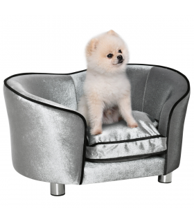 Modern Dog Sofa Couch Puppy Bed Kitten Lounge w/Storage Pocket Removable Cushion