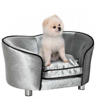 Modern Dog Sofa Couch Puppy Bed Kitten Lounge w/Storage Pocket Removable Cushion
