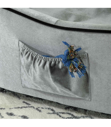 Modern Dog Sofa Couch Puppy Bed Kitten Lounge w/Storage Pocket Removable Cushion