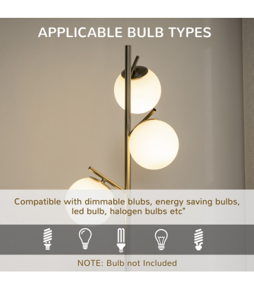 Modern Floor Lamp for Living Room Bedroom, 3 Light Tree Standing Lamp, Silver