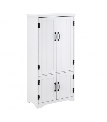 Modern Freestanding Storage Hutch Furniture with 2 Large Doors and 2 Small Doors