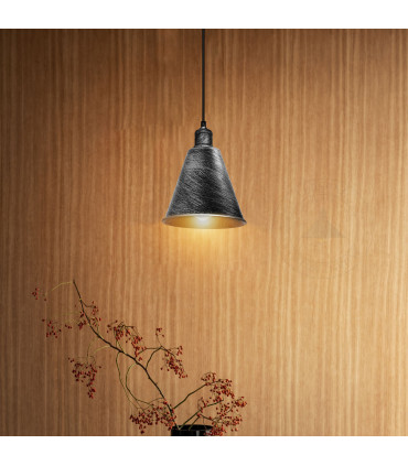 Pendant Lights Modern Hanging Cone Shaped Pendant Light Fixture Brushed Silver