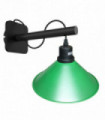 Modern Industrial Black Wall Light Wood Sconce Fitting Metal Green Cone Shape Shade