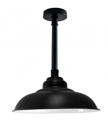 Ceiling Light Black Modern Industrial Metal Curved Lampshade Iron + Metal 32cm