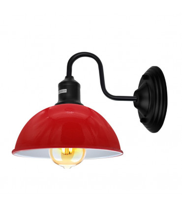 Metal Red 21.00 x 21.00 x 23.00 cm Modern Industrial Swan Neck Wall Light