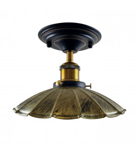 Ceiling Light Modern Industrial Retro Loft Metal Brushed Brass Umbrella Shape