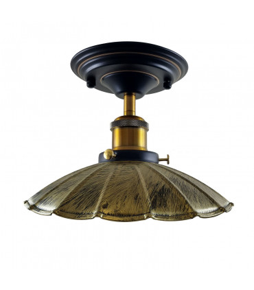 Ceiling Light Modern Industrial Retro Loft Metal Brushed Brass Umbrella Shape