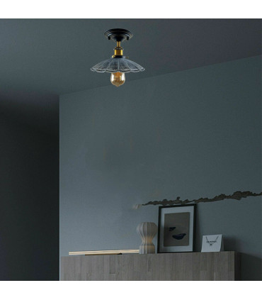 Ceiling Light Modern Industrial Retro Loft Metal Umbrella Shape Brushed Silver