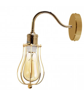 Wall Light Cage Metal French Gold Without Bulb Modern Industrial Wall Mounted L