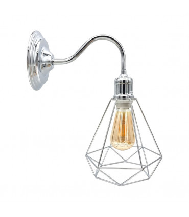 Wall light Metal Chrome with bulb Modern Industrial Wall Sconce Light Swan Neck