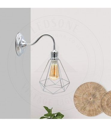 Wall light Metal Chrome with bulb Modern Industrial Wall Sconce Light Swan Neck