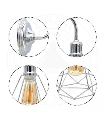 Wall light Metal Chrome with bulb Modern Industrial Wall Sconce Light Swan Neck