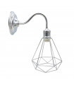 Wall Light Modern Industrial Chrome Metal E27 Holder Fitting Cage Design