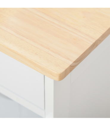 Modern Kitchen Trolley Rolling Island Storage Cart Drawer 9 Bottle Rack White