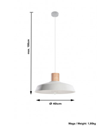 Modern Pendant lamp AFRA Concrete/Wood Loft Design LED E27
