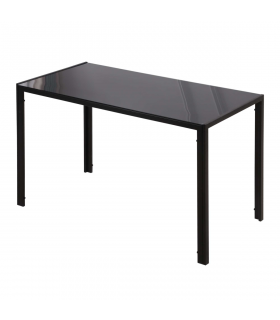 Modern Rectangular 4 Seater Dining Table with Tempered Glass Top