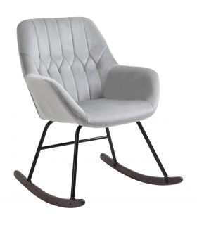 Modern Rocking Chair with Steel Frame Sponge Padding for Home Office Grey