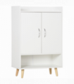 Modern Shoe Cabinet Storage Organizer w/ Doors and Shelves for Entryway