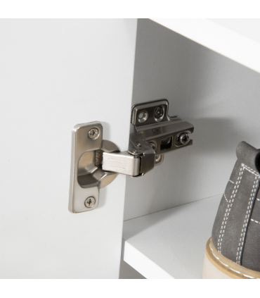 Modern Shoe Cabinet Storage Organizer w/ Doors and Shelves for Entryway