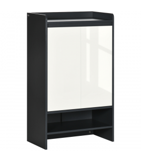 Modern Shoe Cupboard for Hallway with Open Compartment and Adjustable Shelves