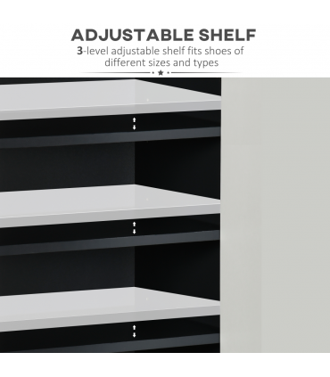 Modern Shoe Cupboard for Hallway with Open Compartment and Adjustable Shelves