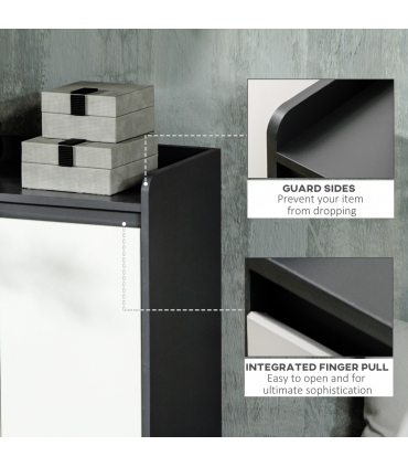 Modern Shoe Cupboard for Hallway with Open Compartment and Adjustable Shelves