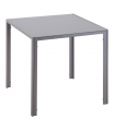 Modern Square Dining Table with Tempered Glass Top & Metal Legs