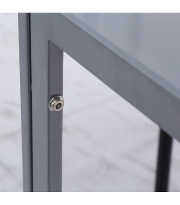 Modern Square Dining Table with Tempered Glass Top & Metal Legs