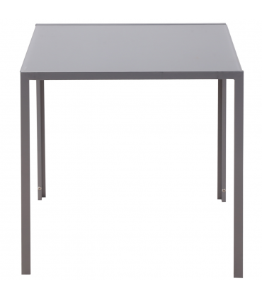 Modern Square Dining Table with Tempered Glass Top & Metal Legs